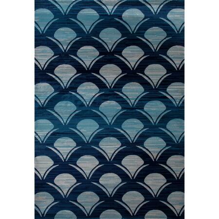 ART CARPET 9 X 12 Ft. Seaport Collection Waves Woven Area Rug, Navy 841864117520